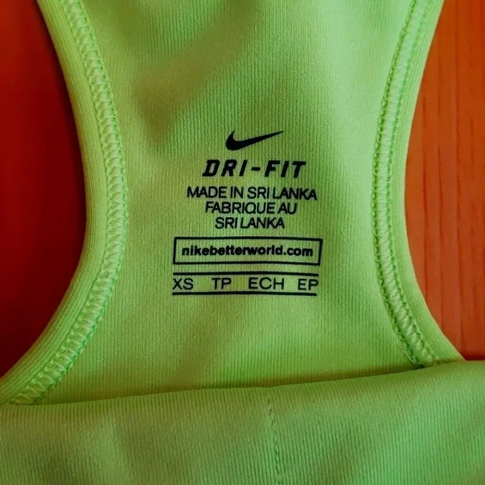 NIKE NEON YELLOW RACERBACK SPORTS BRA